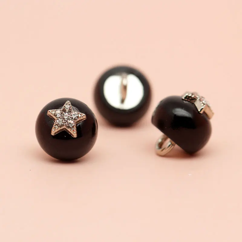 10 stücke 10mm Hemden Knöpfe Ausschnitt Kleid Manschette winzige Harz Metall Kombination Näh knöpfe für Kleidung Accessoires Versch önerung – Detail 5