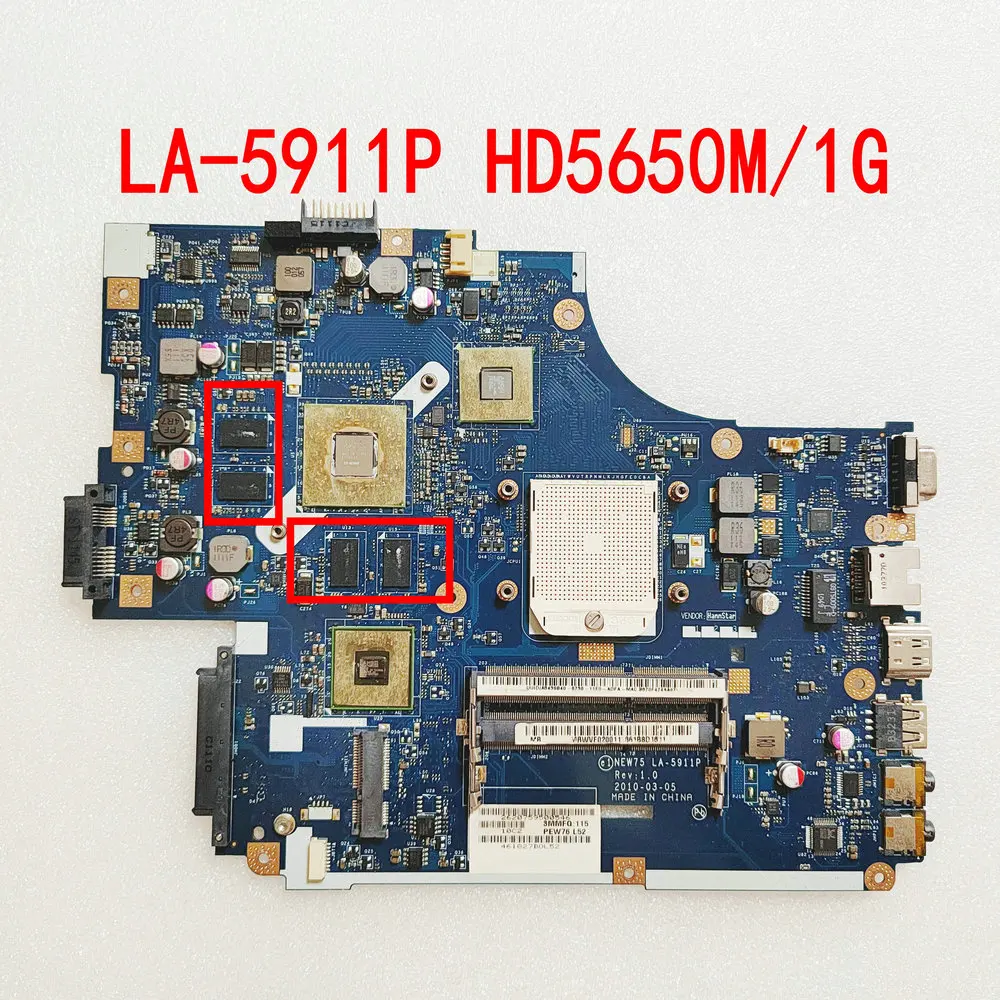 

NEW75 LA-5911P For ACER 5551G 5552G Laptop Motherboard MBWVF02001 HD5650M 1GB DDR3 100% Tested