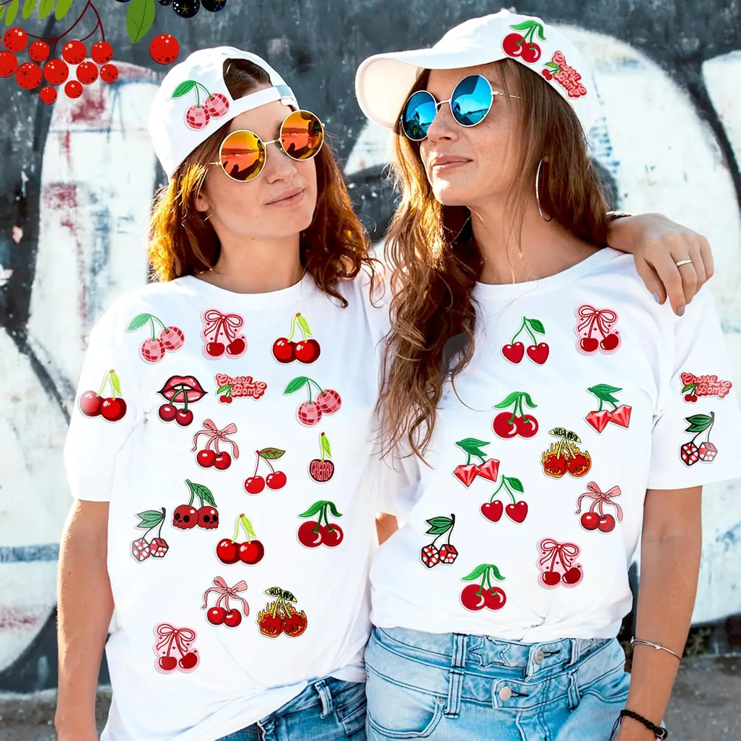 12 قطعة حديد الكرز على بقع 10 نمط الكرز يزين الخياطة بقع الكرز للملابس السترات أكياس قبعة الخياطة #5