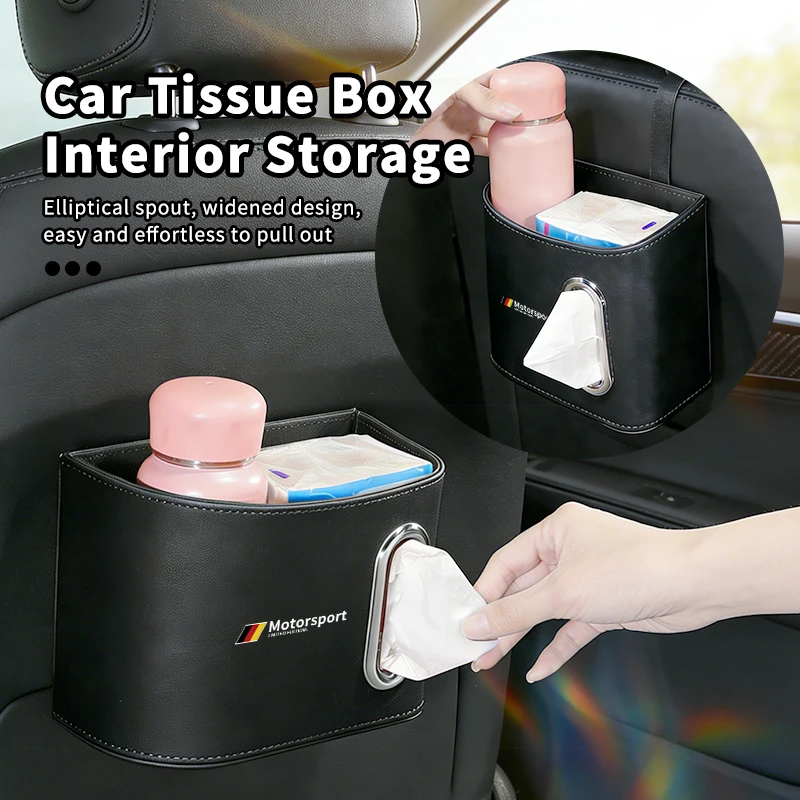 Car Seatback Tissue Box Paper Towel Holder Napkin Case Accessories For Performance X1 X3 X5 E39 E46 E90 F20 E60 F30 E36 F10