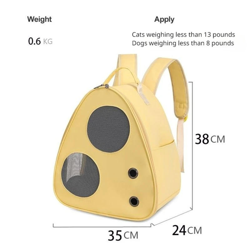 Upgrade Cat Outgoing Bag Cheese New Cat Bag Large Capacity Pet Dual Backpack Dog Bag Breathable Cat Bag