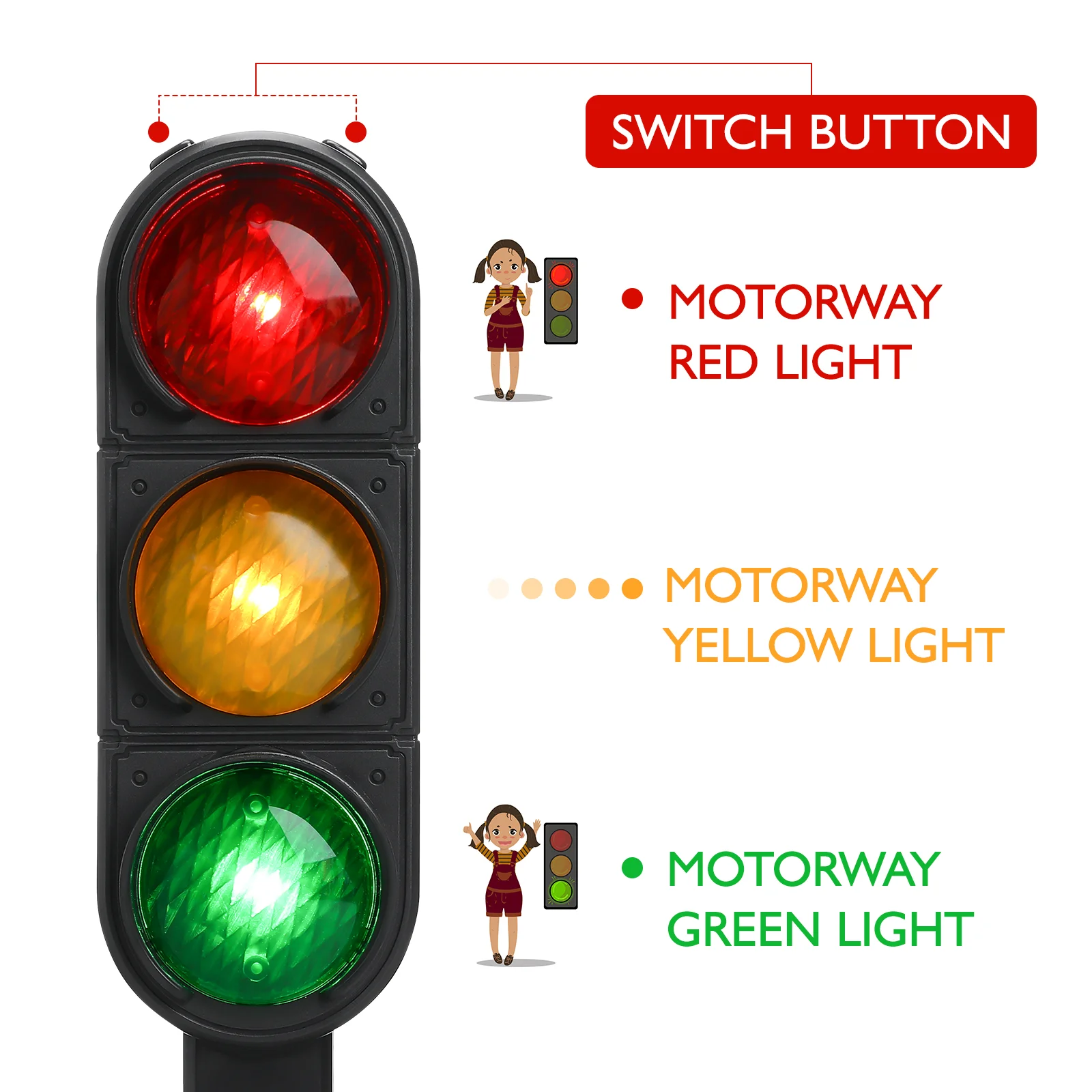 Gadpiparty-juguetes, señales de semáforo, Base de lámpara de semáforo de juguete, simulación de luz de carretera, lámpara de tráfico de seguridad, paseo de pedrería