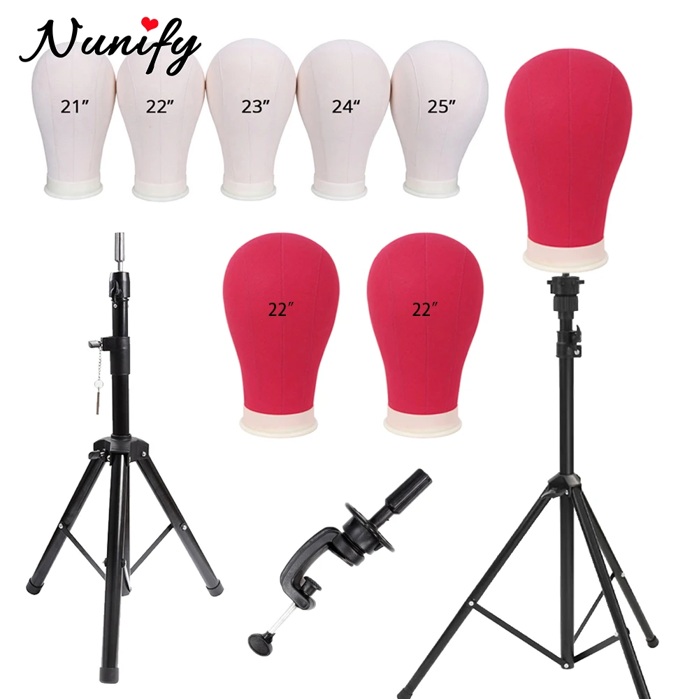 Nunify Mannequin Head Wig Stand Rose Pink 22