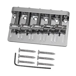 5 String Thickened Bass Saddle Bridge Pull String Plate for 5 String Electric Bass Guitar Accessories Silver