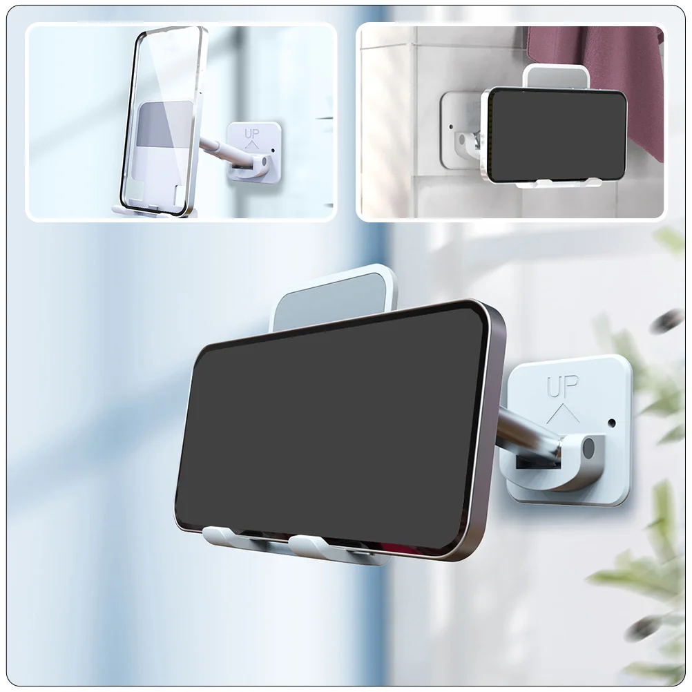 

Cellphone Stand Mobile Holder Rack for Toilet Punch-free No Punching Wall-mounted White Bathroom