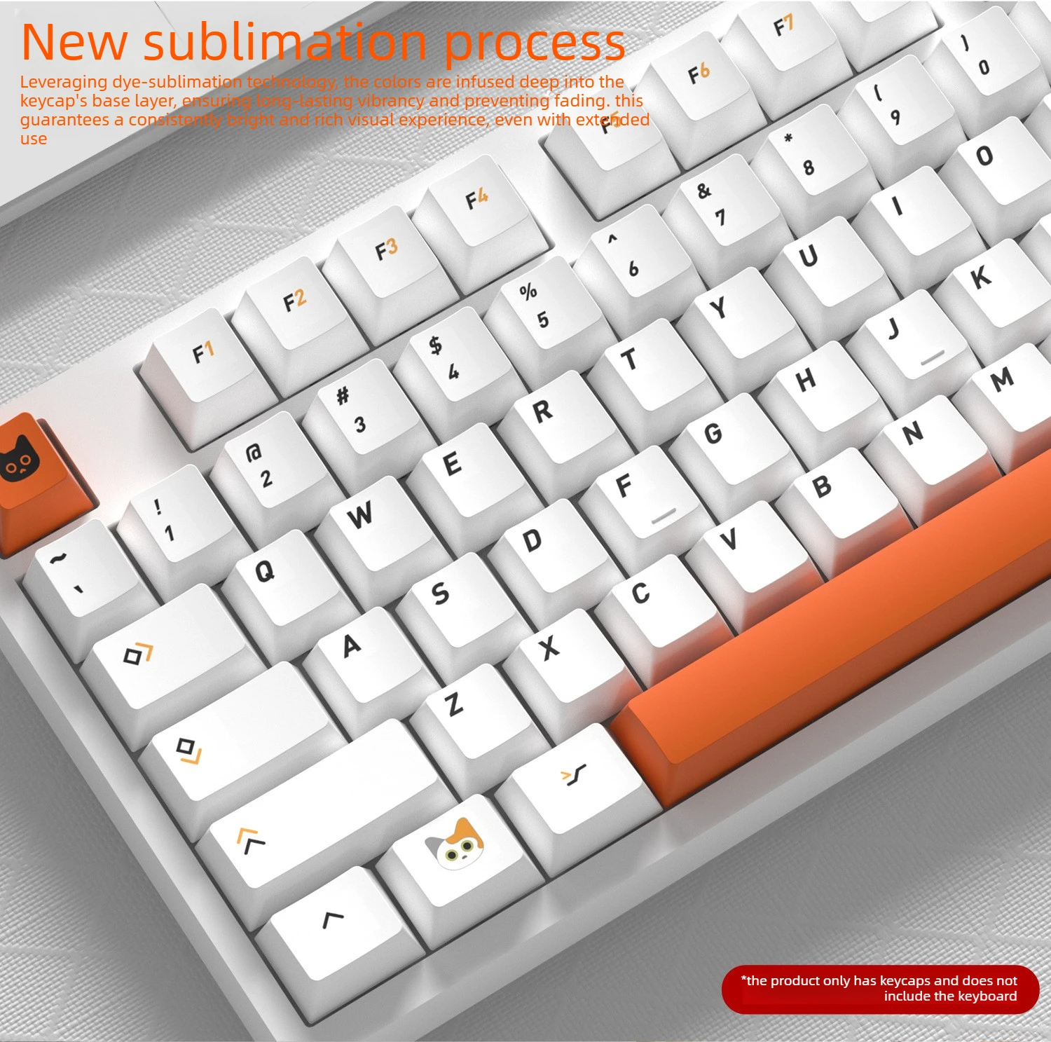 132 Keys Cat Keycap Cherry Profile PBT Five-Sided Sublimation Key cap Mechanical Keyboard Keycaps ISO Spanish Hebrew Russian