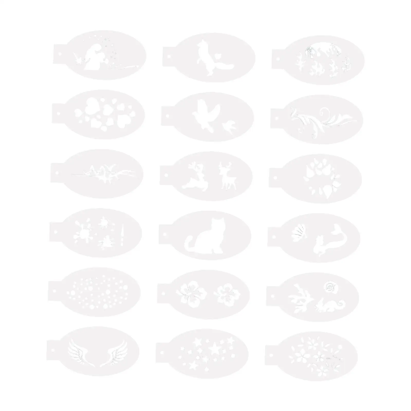 18 szt. Profesjonalnych szablonów do malowania dla dorosłych i dzieci, łatwe w usuwaniu farbą, idealne na urodziny, maskarady i występy sceniczne.