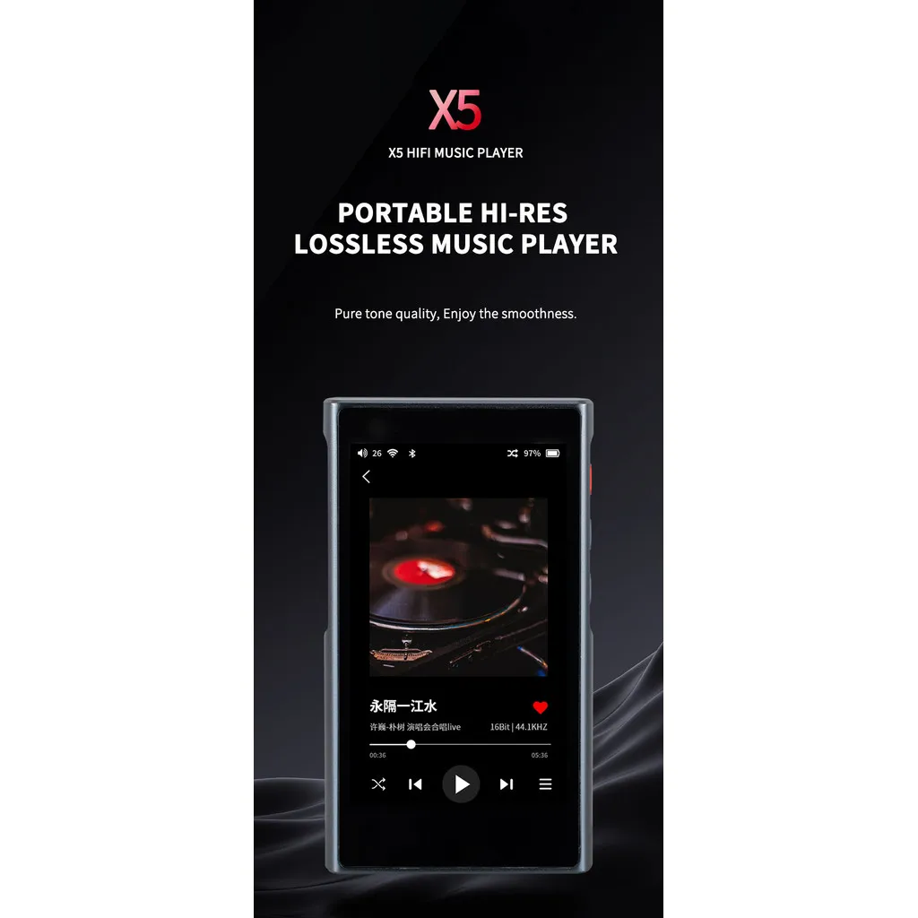 XDuoo X5 Portátil Hi-Res Lossless Music Player Dual CS43131 Chips DAC USB Amplificador de fone de ouvido 4.4mm Conector balanceado