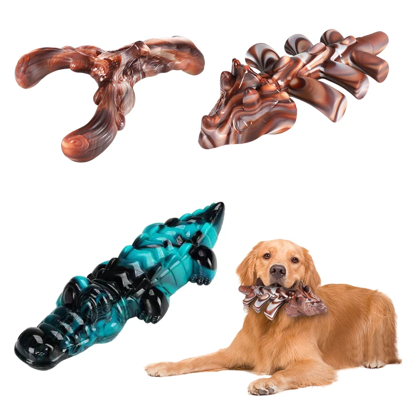 Large Durable Dog Chew Toys For Aggressive Chewers Tough Nylon Beef Flavor Pet Toys Puppy Bone Teeth Cleaning Play Game