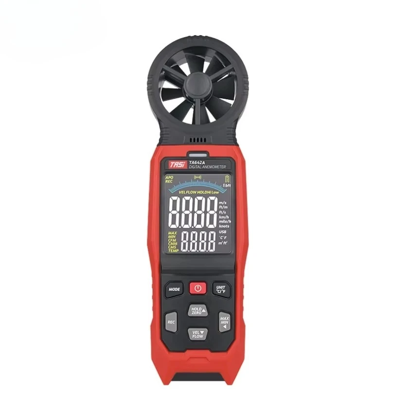 ta642a digital anemometer with air temperature (-10~50) and anemometer function, max/min value record, from china manufacturer