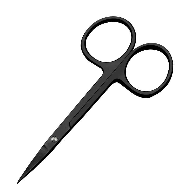 Black Handle Baked Porcelain Fine Eye Scissors Double Eyelid Eye Beauty Scissors Stitches Straight Bent Tip