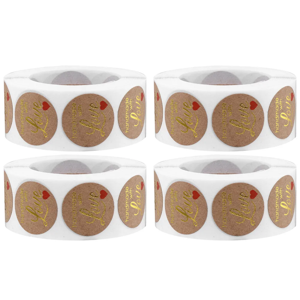 

2 шт., 2 рулона, крафт-наклейки, этикетки для упаковки выпечки, для подарочной упаковки, декор для пакетов с конфетами, клейкие этикетки ручной работы, наклейки для упаковки