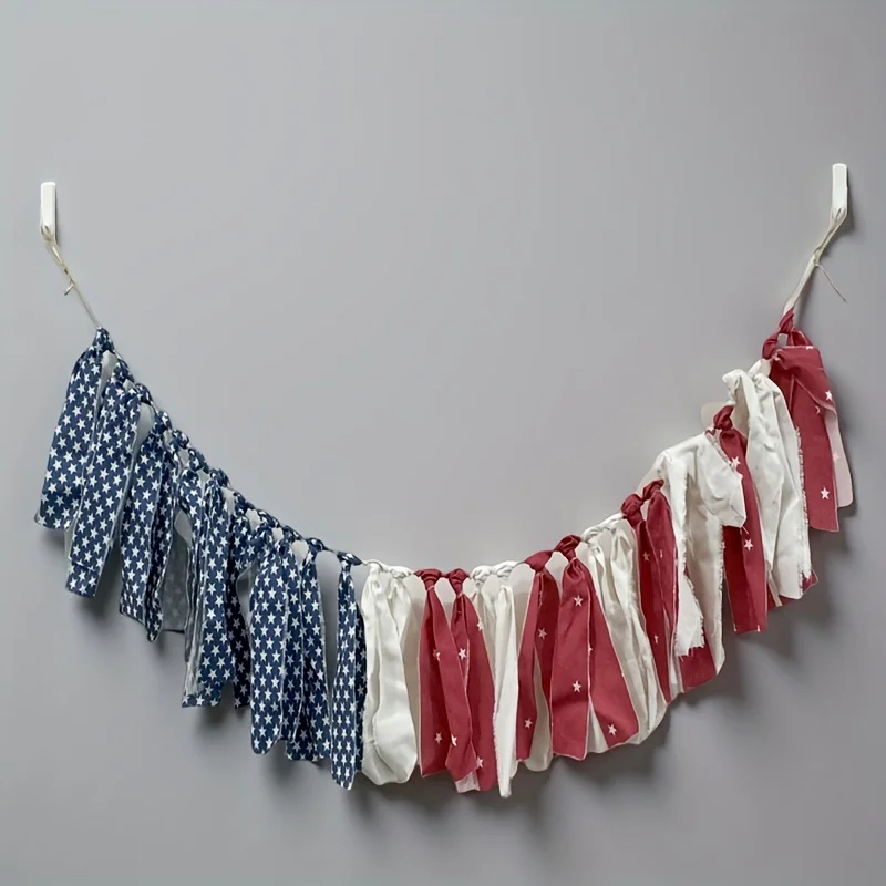 

1PCS wreath of the American flag, patriotic decoration, red, white, blue flag, star bar flag, and American flags Home Decor