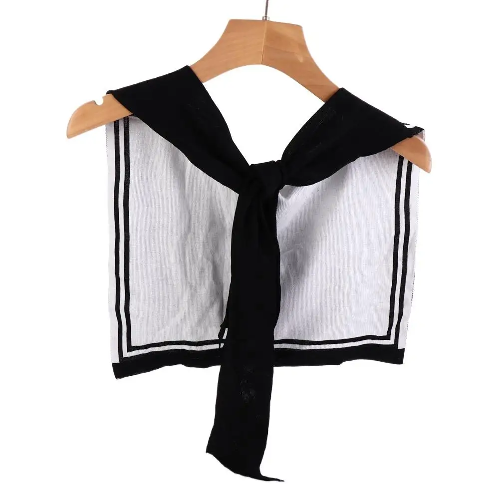 

Vintage Warm Stripe Knitted Shawl Sunscreen Naval Style Knot Scarf Patchwork Scarf Accessories Wool Scarves Ladies/Girls