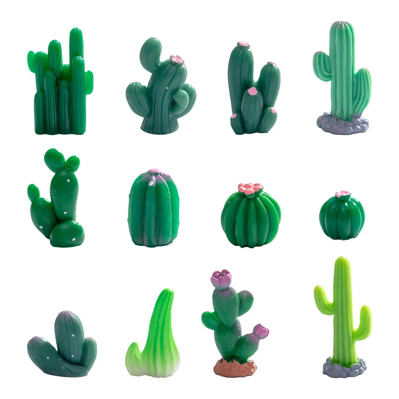 10-100 Piezas de Mini Cactus de Resina, Plantas Suculentas Simuladas, Pequeñas Figuras, Adorno para Micro Paisajes y Jardines de Hadas