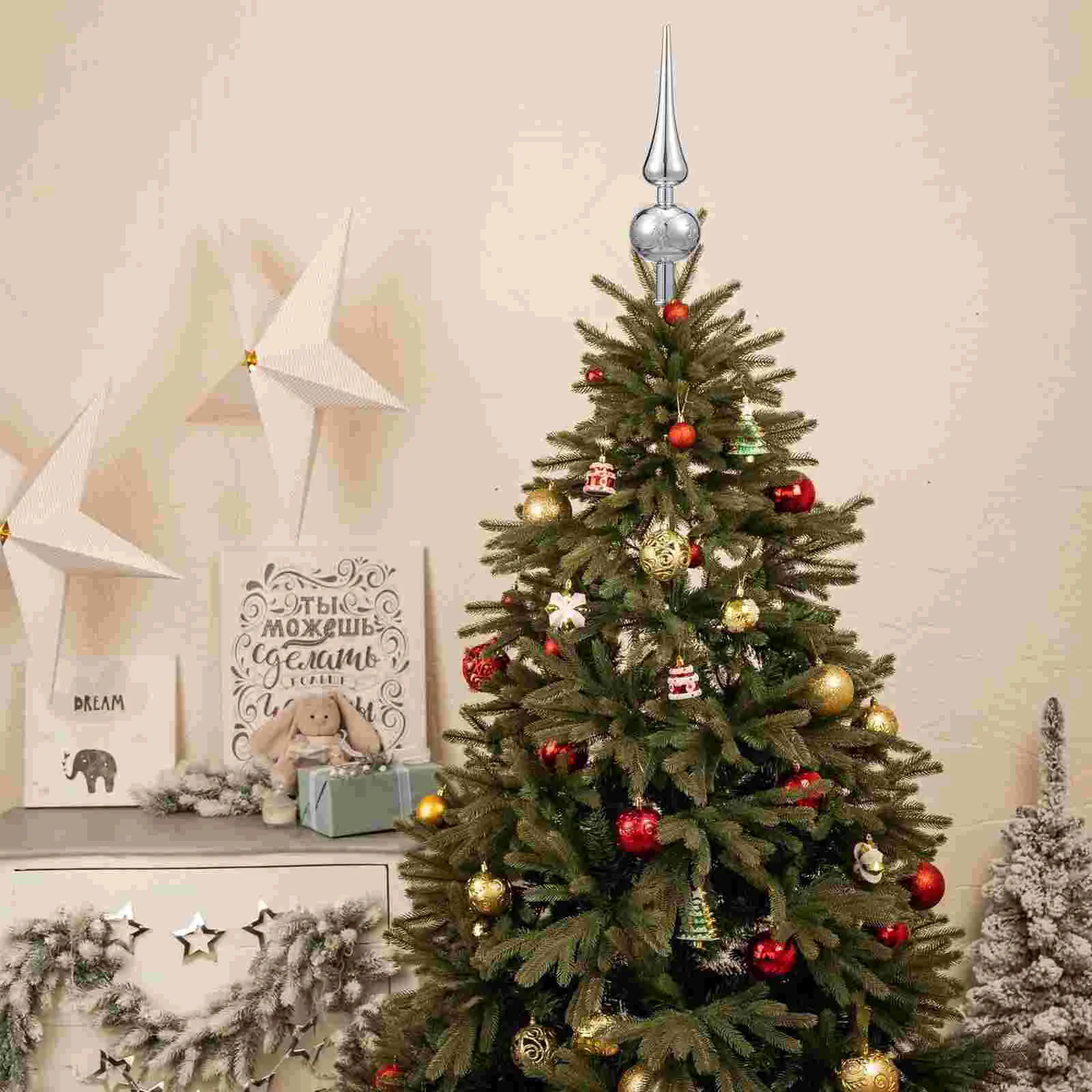 3 uds árbol de Navidad estrella superior oro DIY soporte de adorno rematado brillante sólido único decoración de Navidad