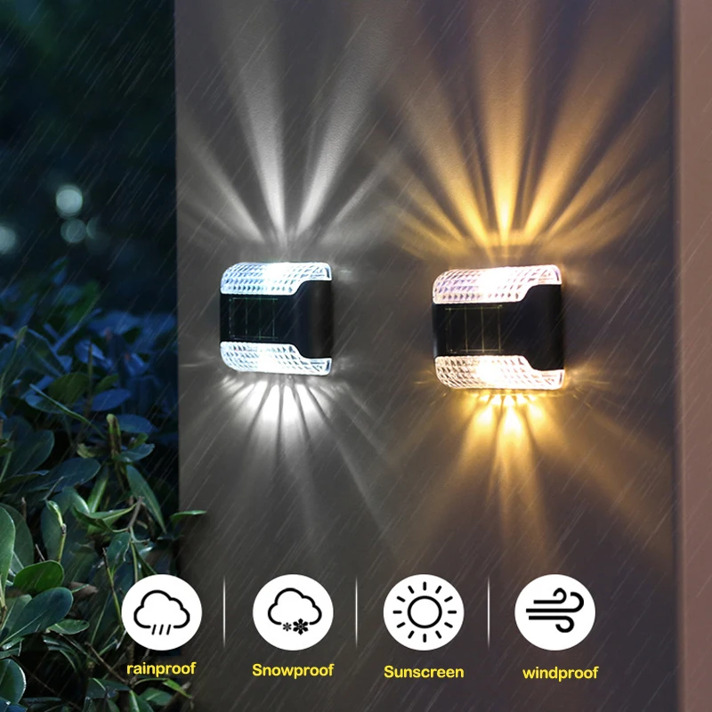 Lampe solaire LED étanche pour l'extérieur, applique murale, lumière ambiante de jardin, décoration d'éclairage, veilleuses à économie d'énergie, lampes Silar de cour