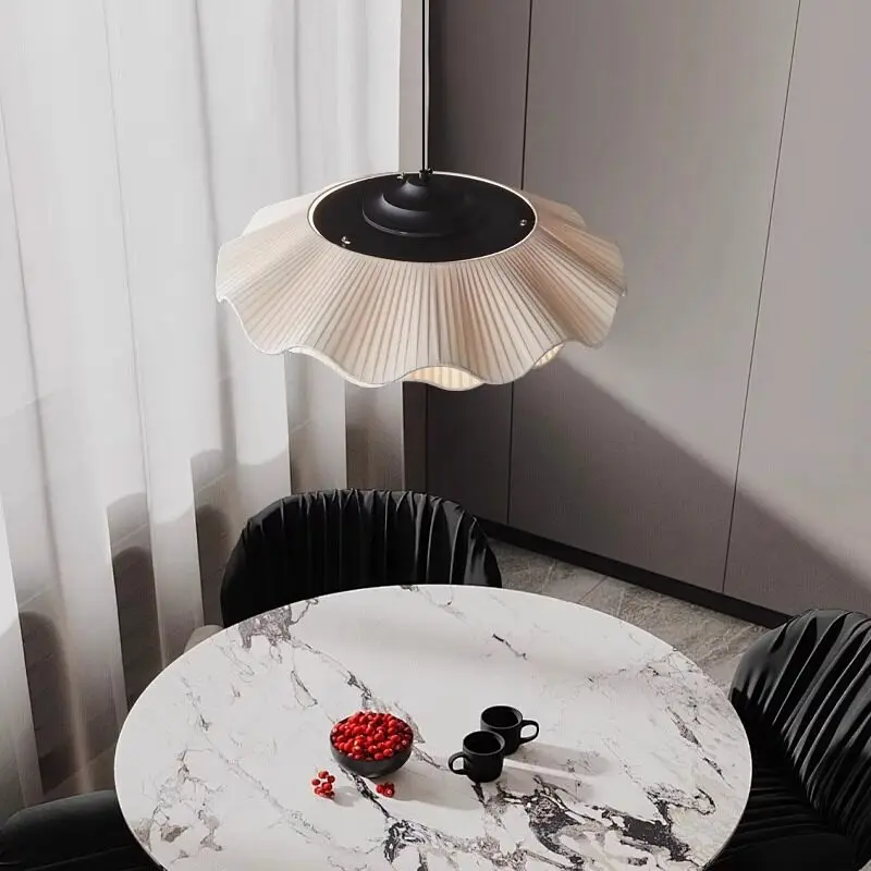 

Modern Style LED Pendant Lihgt Korea Fabric Chandelier Living Room Bedroom Study Restaurant Creative Ceiling Lamp Factory Direct