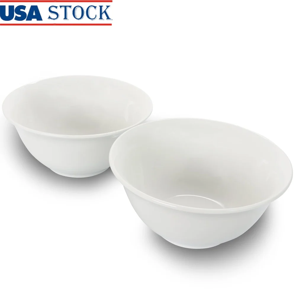 

2 Piece All Purpose Bowl Set Dishwasher Microwave Safe Ideal Soup Cereal Classy Kitchen Dining Essential Durable 35 oz Capacity