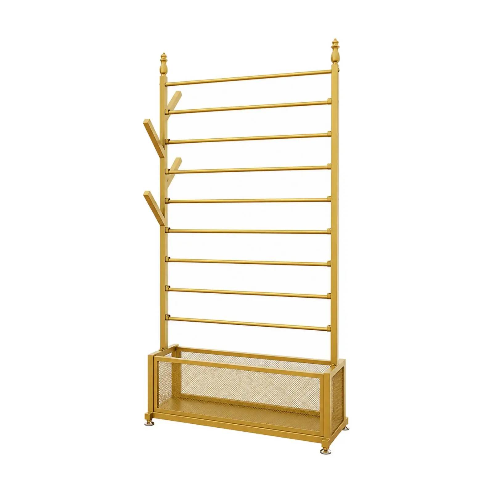 Vertical Display Rack with Hanging Rods Versatile Roll and Ribbon Display Rack Freestanding for Craft Room, Wrapping Station