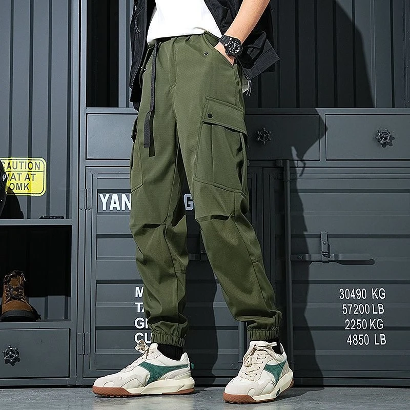 

Army Green Autumn Winter Trousers Man Pencil Loose Long Regular Fit Luxury Designer Baggy Fashion New In Emo Cargo Pants for Men