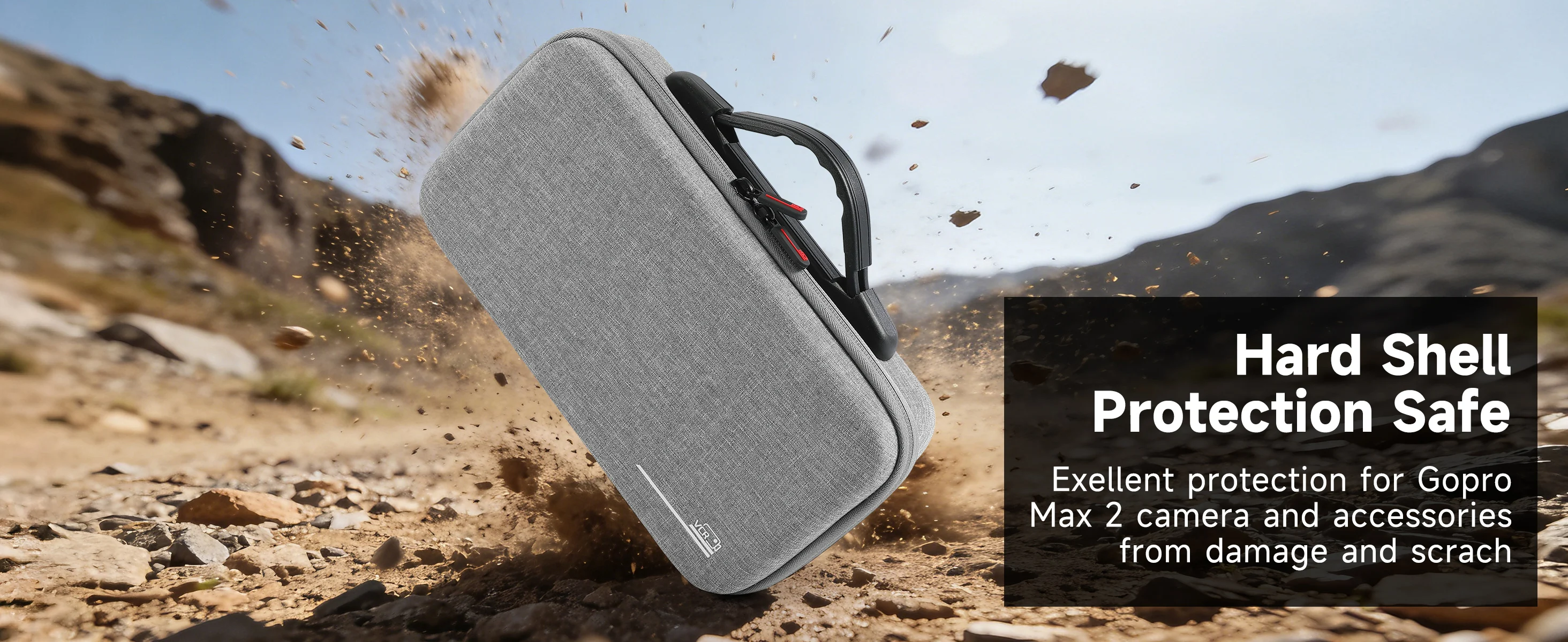 Tragetasche für Gopro Max 2 Aufbewahrungs-Reisetasche Zubehör Kompatibel mit Doppel-Akkuladegerät 4ft (1,2m) Verlängerungsstange – Detail 3