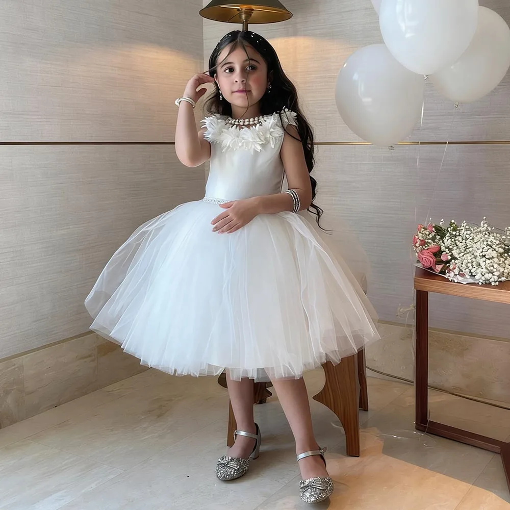 

Puffy Tulle Flower Girl Dresses Sleeveless Dress For Girls A-line Birthday Dress Short Girl Princess Dress Cute Kids' Dresses