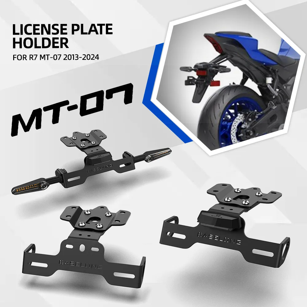License Holder For Yamaha R7 MT-07 2013-2014-2015-2016-2017-2018-2019-2020-2021-2022-2023-2024 Fender Registration Bracket Plate