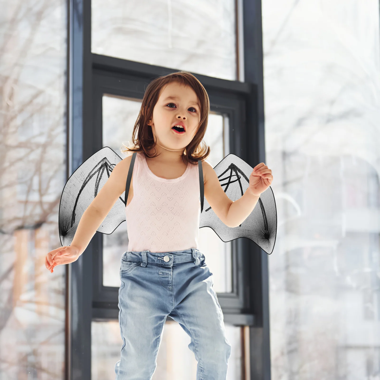 Bat Wings Costume Lightweight Black Halloween Party Decor Simulated Bat Wing Dress Up Cosplay Prop For Kids Adults