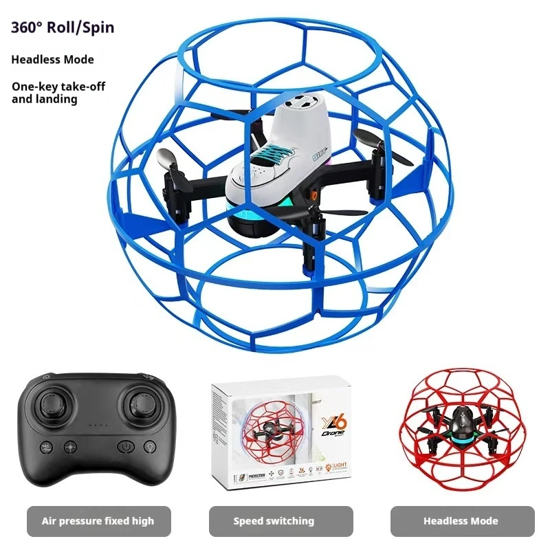 

Радиоуправляемый летающий шар-дрон Yl16 в форме футбольного мяча, квадрокоптер с защитой от столкновений и падений, разноцветные светодиоды, игрушка для дома и улицы