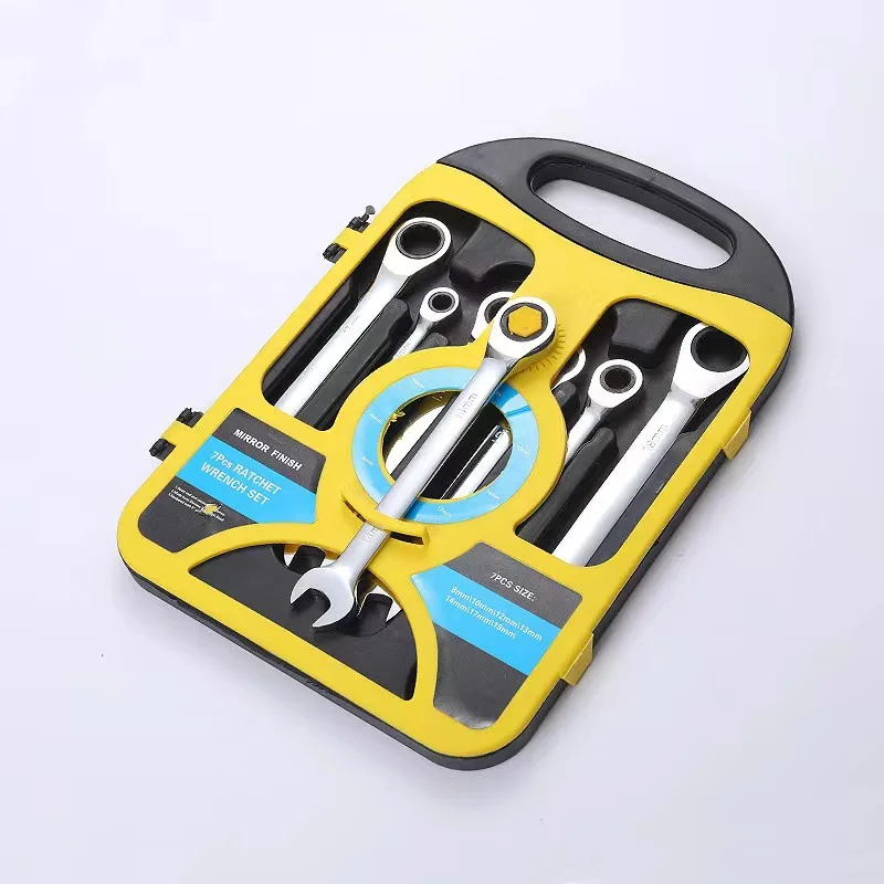 Ratchet Wrench Fast Two-way Dual-purpose Small Opening Plum Blossom Industrial Grade Hardware Automatic Labor-saving Tool Set