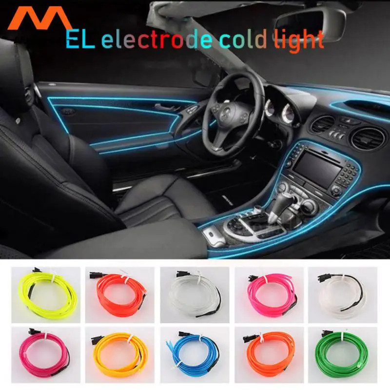 El Cold Light Line Décoration, Batterie Aa Durable, Stable, Portable, Accessoires d'intérieur de voiture, Ruban structurels ent décoratif, Flexible