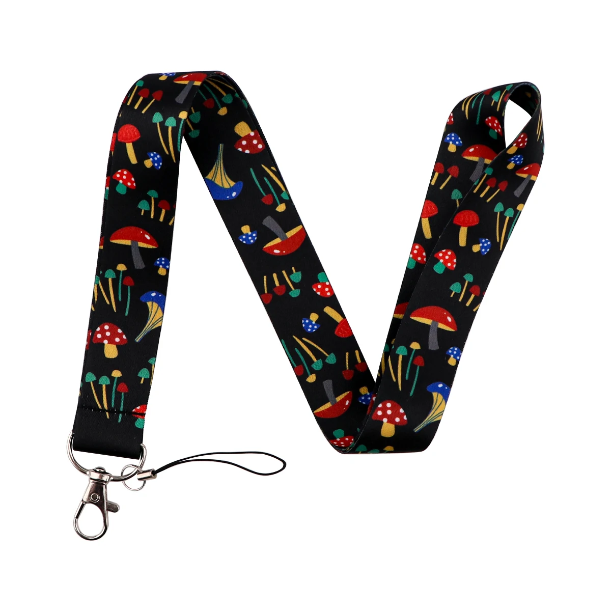 Colorful Mushrooms Lanyard For Keychain ID Card Students Cellphone USB Badge Holder Neck Straps Decorations Accessories