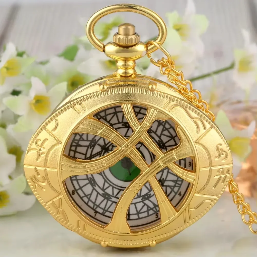 هدية تذكارية قلادة سلسلة قلادة ساعة قديمة مارفل Reloj خمر ساعات جيب كوارتز لعين Agamotto الرجال النساء 2026