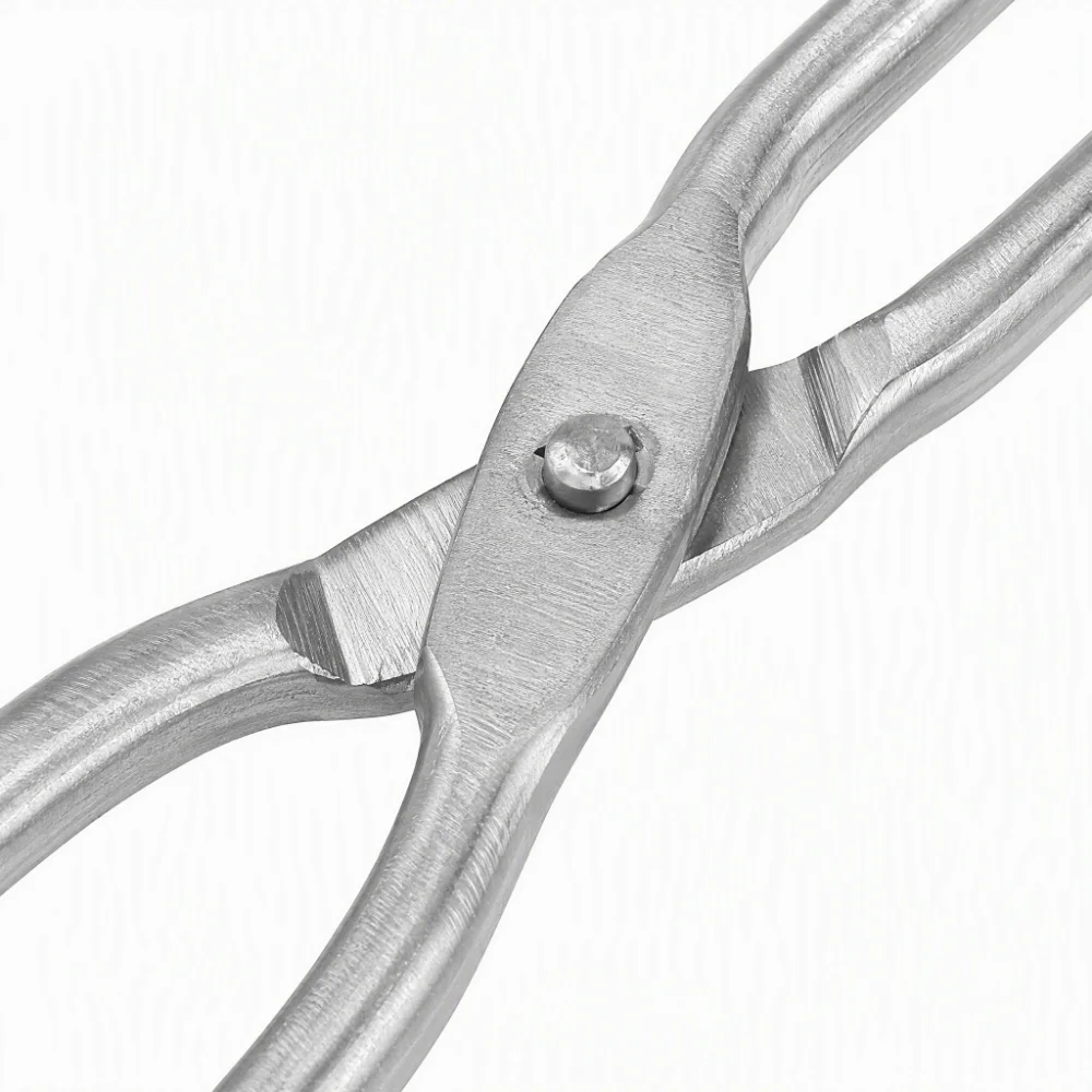 Durable Stainless Steel Crucible Tongs 24cm Professional Forceps Clamp Holder Pliers Metalworking
