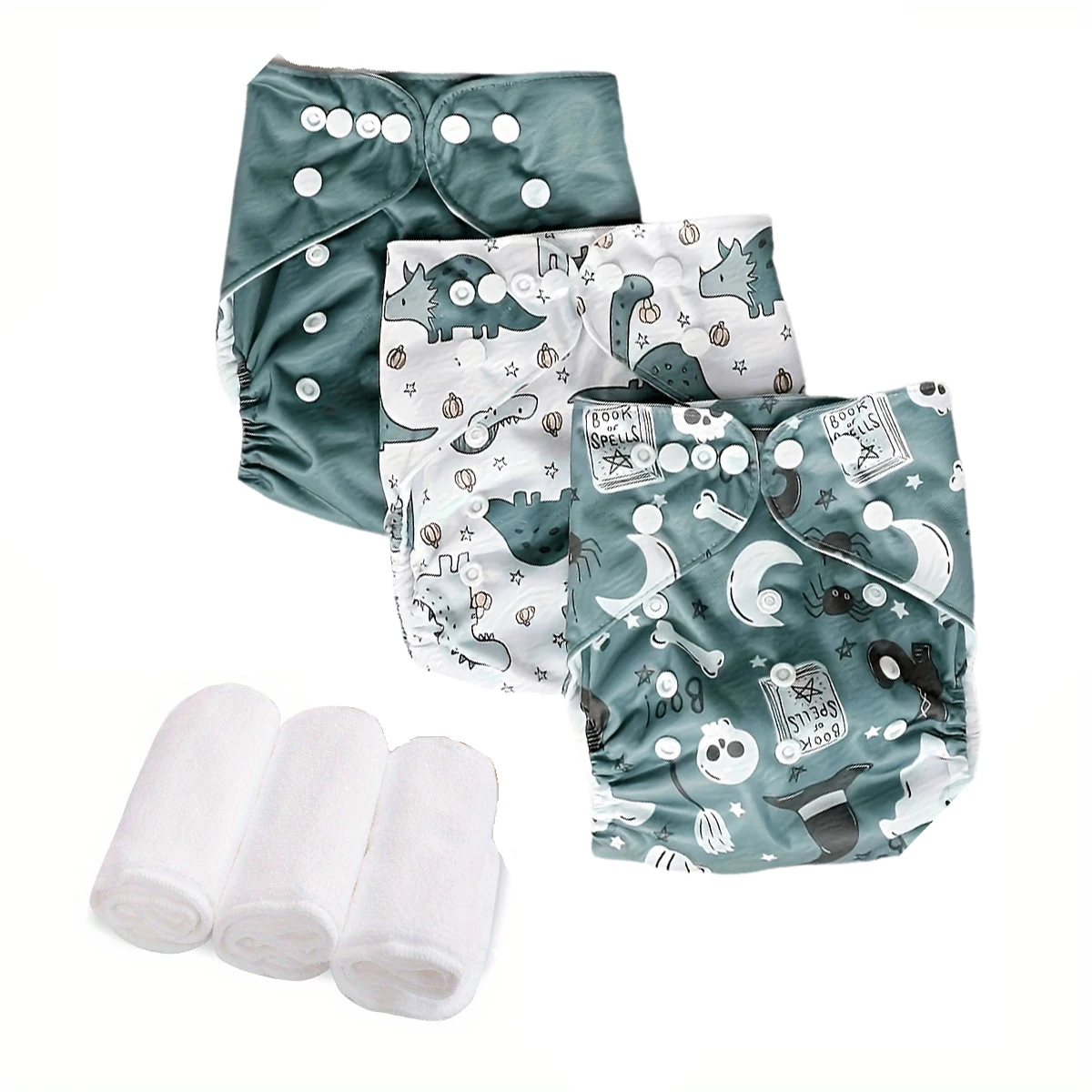 

Набор карманных подгузников Happyflute, 3-15 кг, с 3 вставками, внутренняя замшевая ткань — моющийся многоразовый впитывающий регулируемый чехол для детского подгузника