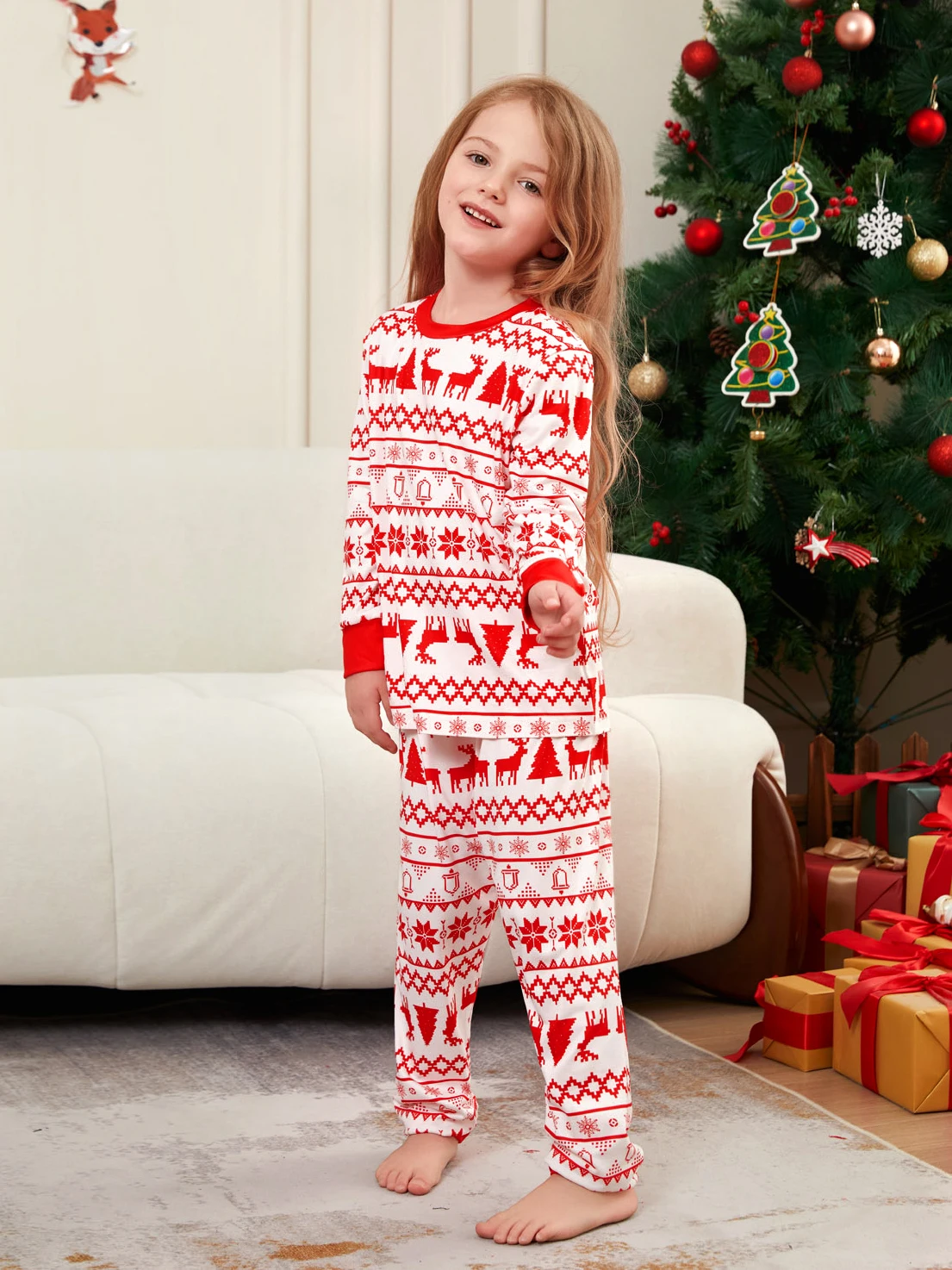 Christmas Family Pajamas 2025 Xmas Matching Outfits Deer Adult Kid Pjs Set Baby Jumpsuit Family Matching Pyjamas