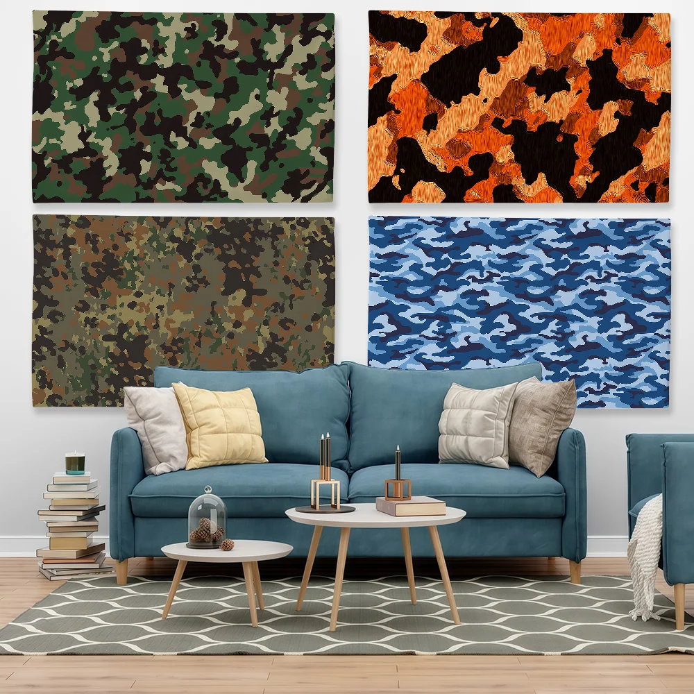 Camo Flag Tapestry Outdoor Party Bedroom Living Room Dormitory Decorative Themed Wall Hanging Banner Gift