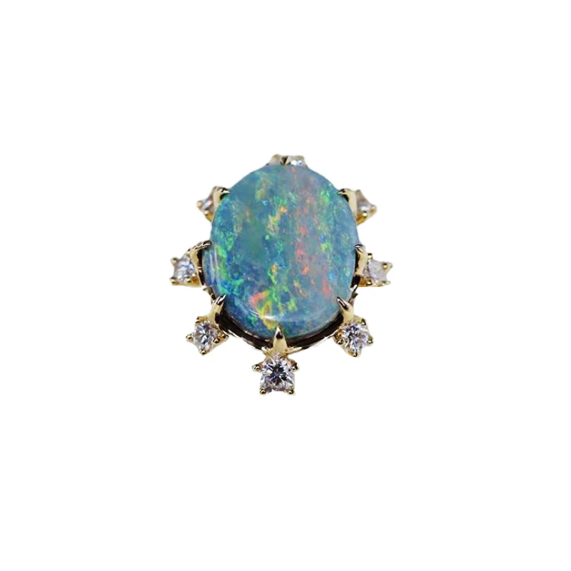 New In Exquisite Original Colorful Opal Rings for Women  Fashion Advanced Sense Wedding Engagement Silver Fine Jewelry