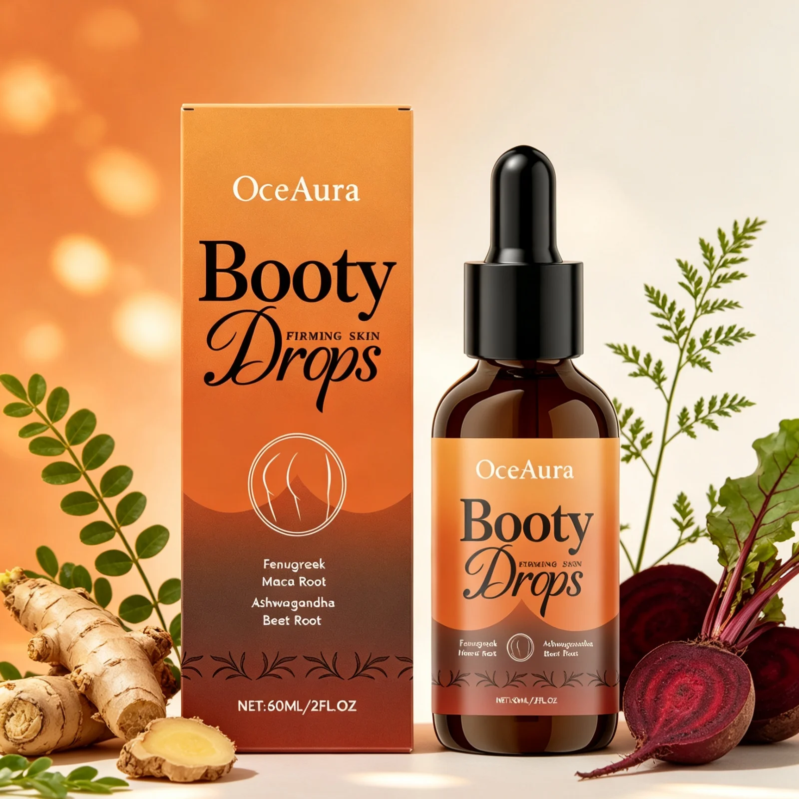OceAura Buttock Lifting Essence Improve Hip Line Anti‑sagging Improve Elasticity Booty Sculpting Sexy Plump Hip Firming Care Oil