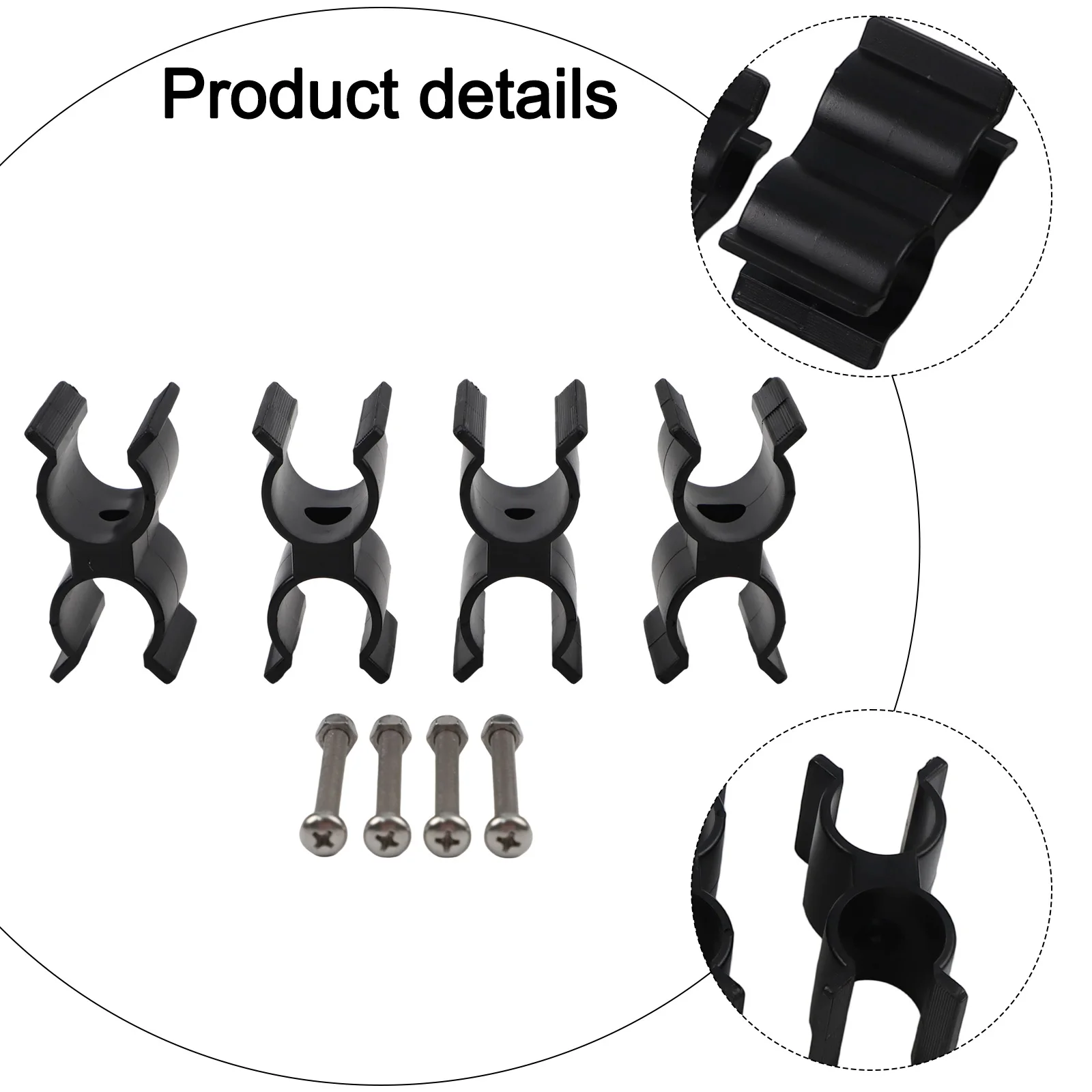 4pcs Double Tube Clip Holder for Boat Top Poles Compatible with For Bimini Top Clips for 78 Inch 78 Inch to 1 Inch Pipes