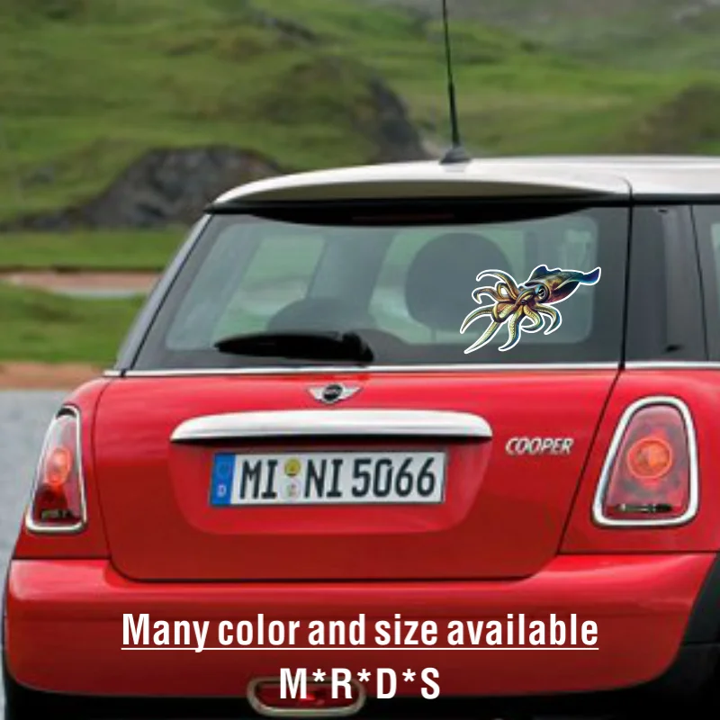 8/cm 13CM/17CM Self-Adhesive Decal CUTTLEFISH Car Sticker Waterproof Auto Decors on Bumper Rear Window Laptop