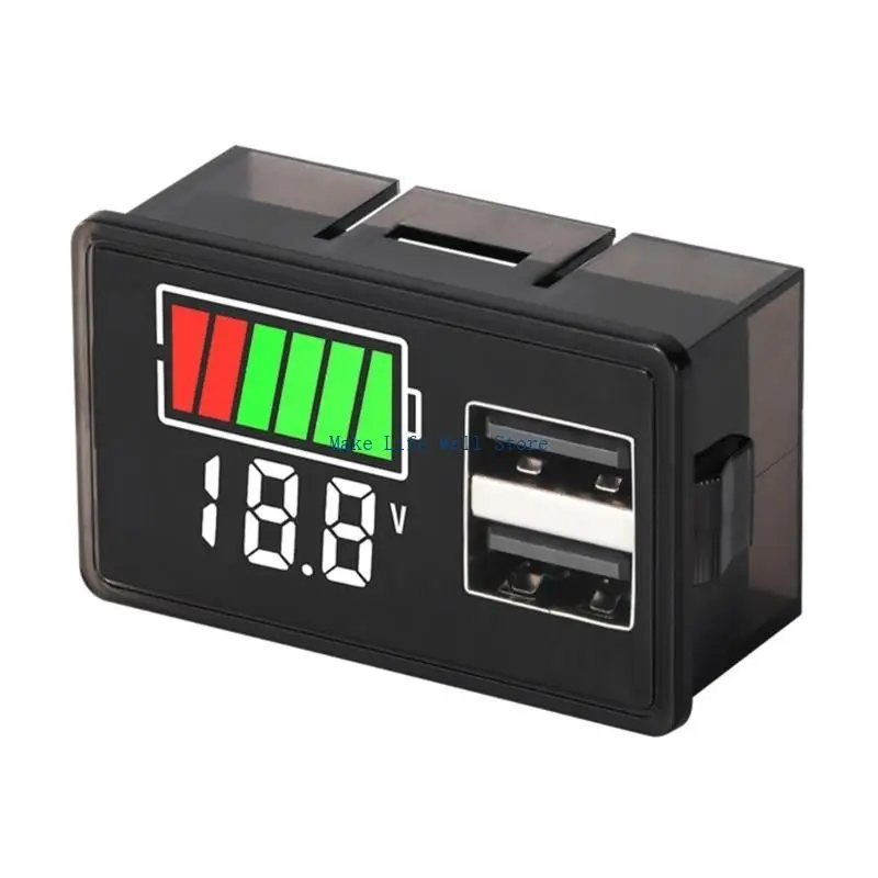 High-stability Digital Meter Dual-USB Voltmeter Battery Display Preservation for Motorbike Car