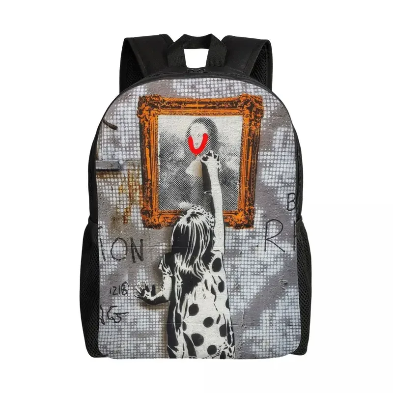 

3D Print Banksy Graffiti Backpacks for Girls Boys Street Pop Art College School Travel Bags Bookbag Fits 15 Inch Laptop