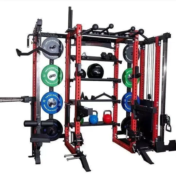 

Best Price Gym Equipment Customized Weight Plate And Ball Storage Strength Dual Cable Pully Multi Power Rack