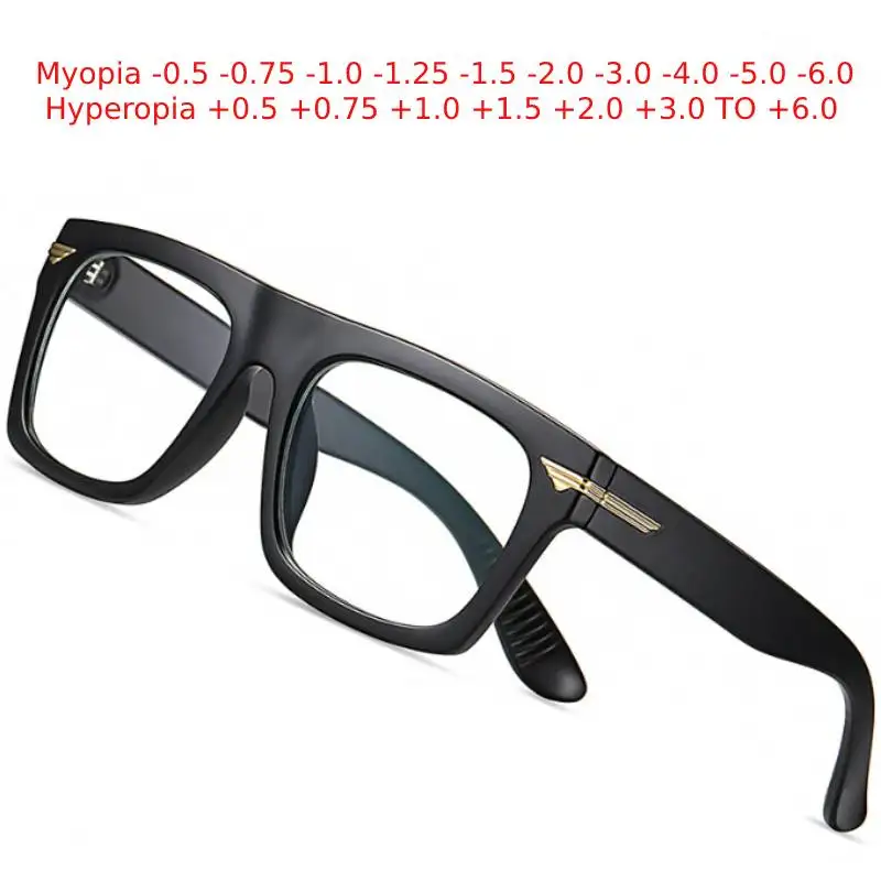 

Male Myopia Glasses Women Transparent Eyeglasses Oversized Square Shortsighted -0.5 -0.75 -1 To -6.0, Hyperopia +0.5 +1 To +6.0