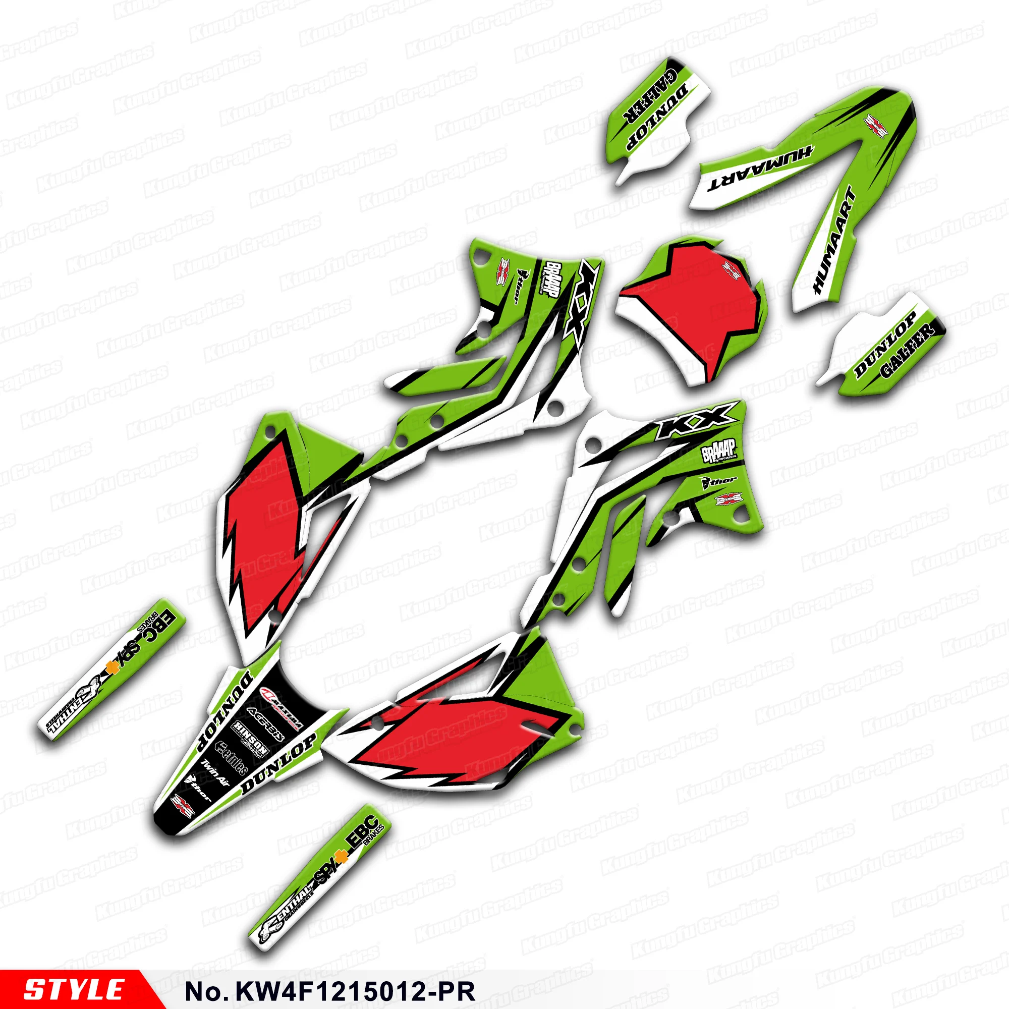 

Graphics Kit Wrap Sticker for Kawasaki KX 450F KX450F 2012 2013 2014 2015, KW4F1215012-PR