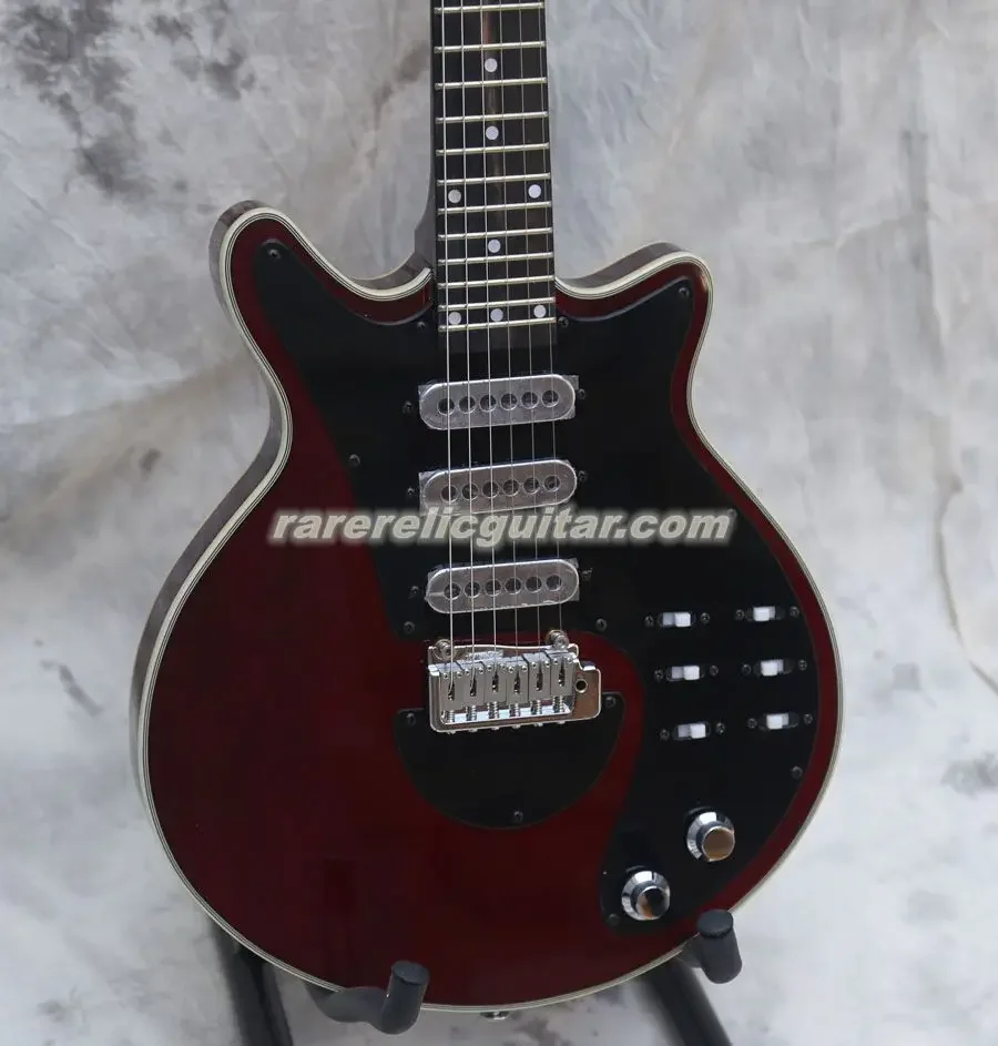 In Stock Wine Red Brian May Signature Electric Guitar 3 Burns Pickups Tremolo Bridge 22 Frets 6 Switch Chrome Hardware