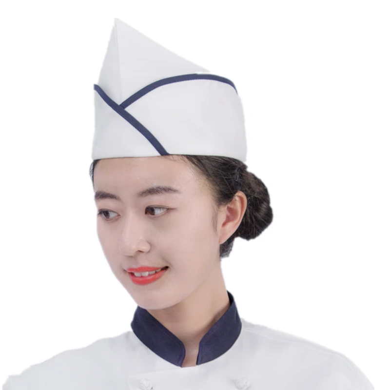 Japanese chef Boat cap restaurant sushi white cap baking gauze food men and women work hat waiter breathable cook hat