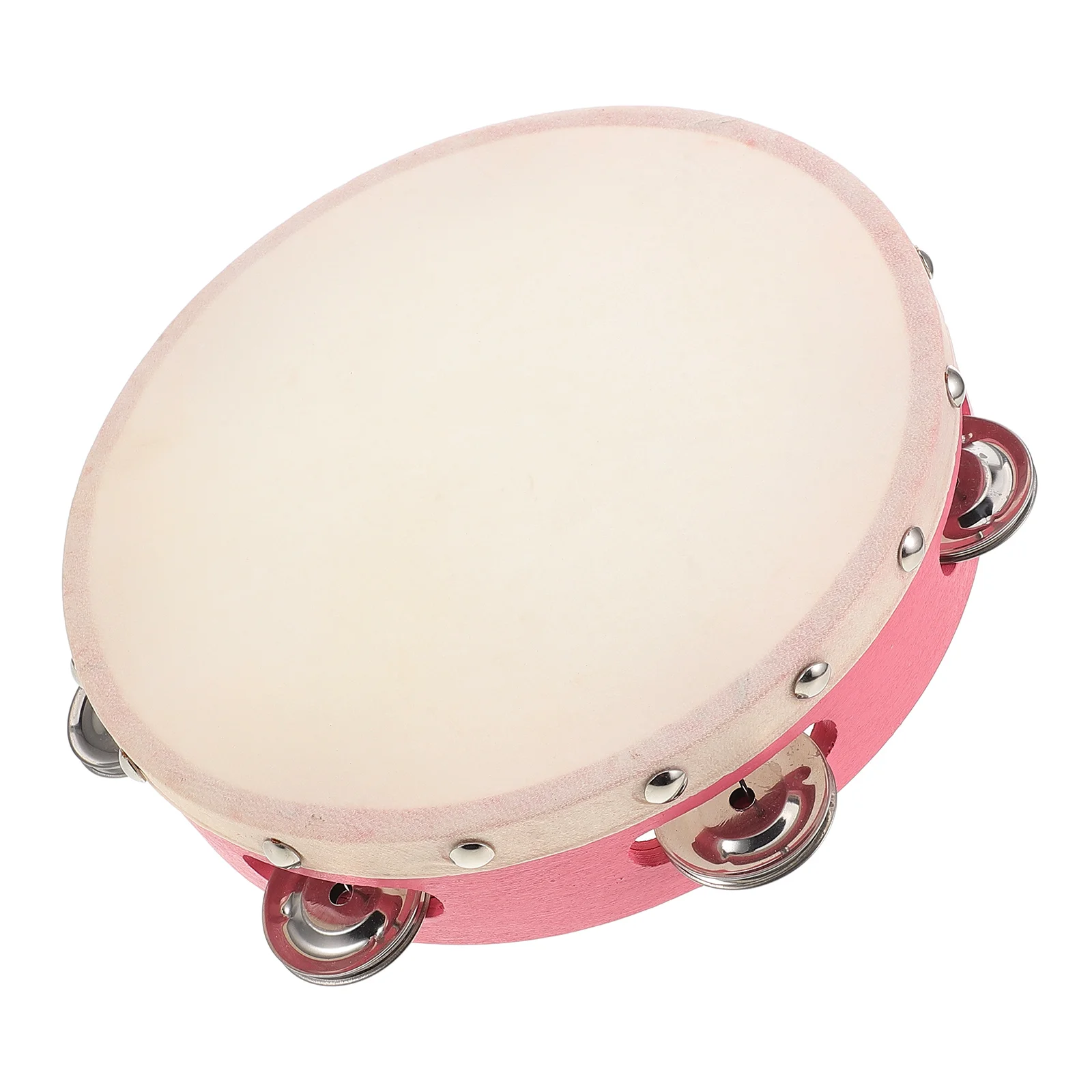 

1pcs Pink Kids Tambourine Handheld Drum Musical Instrument Pink Ring Smooth Surface Easy Use Percussion Kids Musical Toy